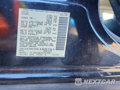 Zdjęcie 12 z 12 samochodu: 2019 NISSAN MURANO PLATINUM VIN:5N1AZ2MS5KN160765 - miniatura