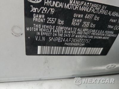 Zdjęcie 12 z 12 samochodu: 2019 HYUNDAI SONATA SE VIN:5NPE24AF2KH772757 - miniatura