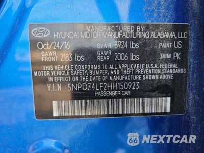 Zdjęcie 12 z 12 samochodu: 2017 HYUNDAI ELANTRA SE VIN:5NPD74LF2HH150923 - miniatura