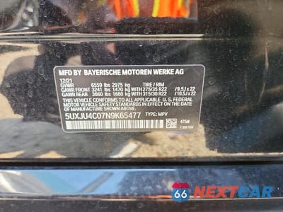Zdjęcie 13 z 13 samochodu: 2022 BMW X5 M50I VIN:5UXJU4C07N9K65477 - miniatura