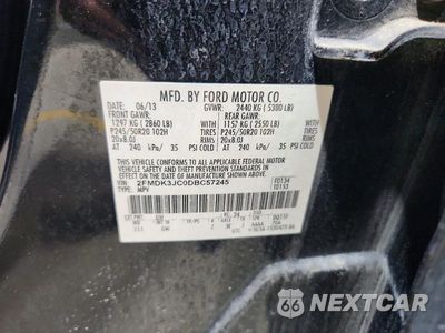 Zdjęcie 13 z 13 samochodu: 2013 FORD EDGE SEL VIN:2FMDK3JC0DBC57245 - miniatura