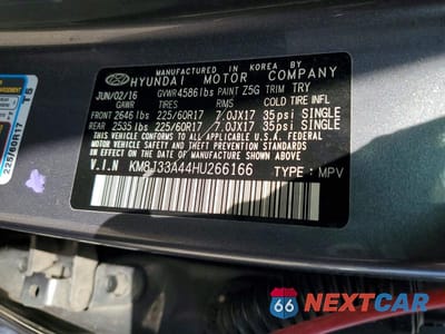 Zdjęcie 13 z 13 samochodu: 2017 HYUNDAI TUCSON SE VIN:KM8J33A44HU266166 - miniatura