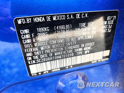 Zdjęcie 12 z 12 samochodu: 2022 HONDA HR-V SPORT VIN:3CZRU6H10NM701048 - miniatura