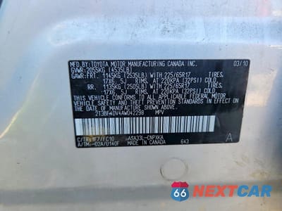 Zdjęcie 13 z 13 samochodu: 2010 TOYOTA RAV4 BASE VIN:2T3BF4DV4AW042298 - miniatura