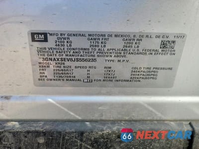 Zdjęcie 12 z 12 samochodu: 2018 CHEVROLET EQUINOX LT VIN:3GNAXSEV8JS556235 - miniatura