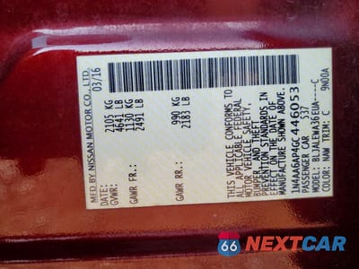 Zdjęcie 12 z 12 samochodu: 2016 NISSAN MAXIMA 3.5 SL VIN:1N4AA6AP4GC446053 - miniatura