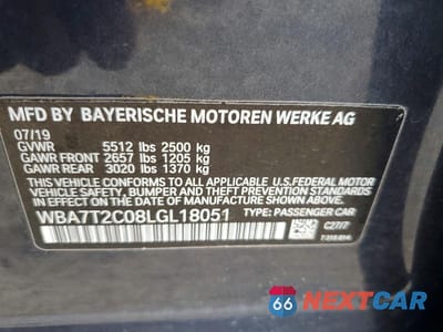 Zdjęcie 12 z 12 samochodu: 2020 BMW 740 I VIN:WBA7T2C08LGL18051 - miniatura