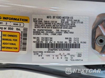 Zdjęcie 12 z 12 samochodu: 2014 FORD FUSION SE VIN:3FA6P0H75ER284083 - miniatura
