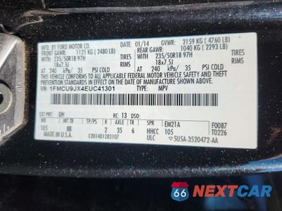 Zdjęcie 14 z 14 samochodu: 2014 FORD ESCAPE VIN:1FMCU9JX4EUC41301 - miniatura