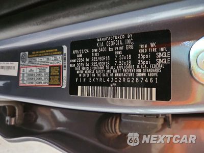 Zdjęcie 13 z 13 samochodu: 2024 KIA SORENTO S VIN:5XYRL4JC2RG287461 - miniatura