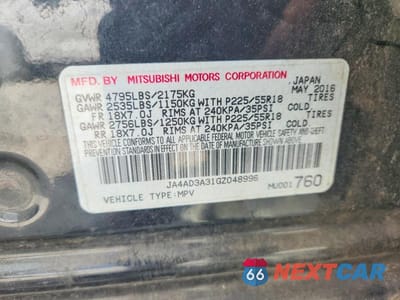 Zdjęcie 13 z 13 samochodu: 2016 MITSUBISHI OUTLANDER SE VIN:JA4AD3A31GZ048996 - miniatura