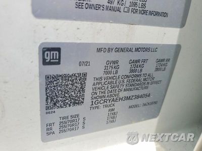 Zdjęcie 12 z 12 samochodu: 2021 CHEVROLET SILVERADO K1500 VIN:1GCRYAEH3MZ384054 - miniatura