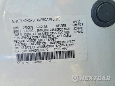Zdjęcie 14 z 14 samochodu: 2019 ACURA MDX SPORT HYBRID TECHNOLOGY VIN:5J8YD7H55KL001972 - miniatura