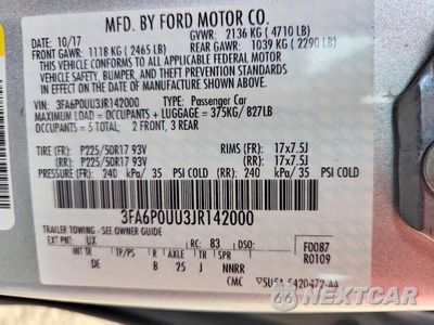 Zdjęcie 12 z 12 samochodu: 2018 FORD FUSION S HYBRID VIN:3FA6P0UU3JR142000 - miniatura