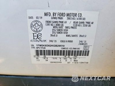 Zdjęcie 13 z 13 samochodu: 2019 FORD EXPLORER XLT VIN:1FM5K8D82KGB29510 - miniatura