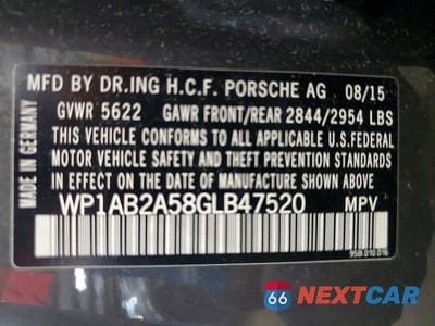Zdjęcie 13 z 13 samochodu: 2016 PORSCHE MACAN S VIN:WP1AB2A58GLB47520 - miniatura