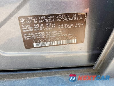 Zdjęcie 13 z 13 samochodu: 2012 BMW X5 XDRIVE35I VIN:5UXZV4C58CL758922 - miniatura