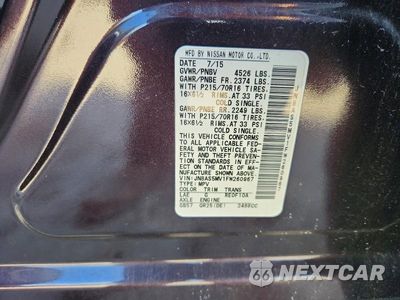 Zdjęcie 13 z 13 samochodu: 2015 NISSAN ROGUE SELECT S VIN:JN8AS5MV1FW260967 - miniatura