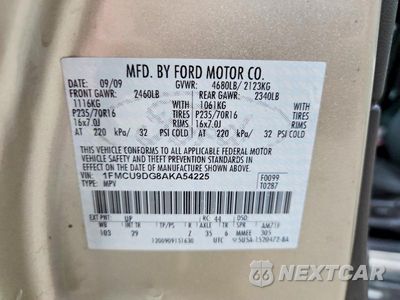 Zdjęcie 13 z 13 samochodu: 2010 FORD ESCAPE XLT VIN:1FMCU9DG8AKA54225 - miniatura