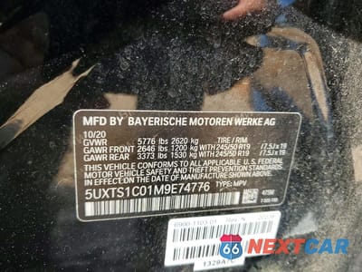 Zdjęcie 14 z 14 samochodu: 2021 BMW X3 XDRIVE30E VIN:5UXTS1C01M9E74776 - miniatura