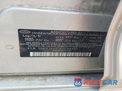 Zdjęcie 12 z 12 samochodu: 2019 HYUNDAI SONATA SEL VIN:5NPE34AF7KH784450 - miniatura