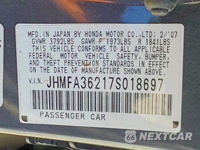 Zdjęcie 13 z 13 samochodu: 2007 HONDA CIVIC HYBRID VIN:JHMFA36217S018697 - miniatura
