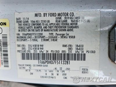 Zdjęcie 12 z 12 samochodu: 2015 FORD FUSION SE VIN:1FA6P0HD7F5113281 - miniatura