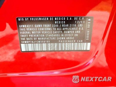 Zdjęcie 12 z 12 samochodu: 2012 VOLKSWAGEN JETTA SE VIN:3VWDP7AJ1CM358199 - miniatura