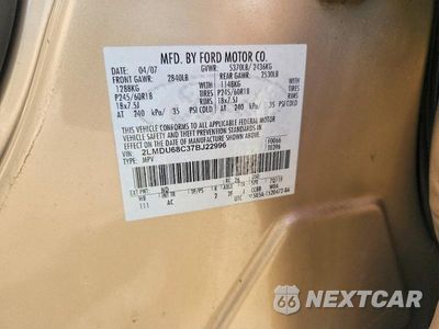 Zdjęcie 12 z 12 samochodu: 2007 LINCOLN MKX VIN:2LMDU68C37BJ22996 - miniatura