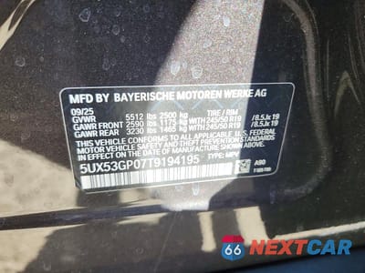 Zdjęcie 13 z 13 samochodu: 2026 BMW X3 30 XDRIVE VIN:5UX53GP07T9194195 - miniatura
