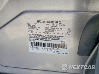 Zdjęcie 13 z 13 samochodu: 2019 FORD EDGE SEL VIN:2FMPK4J96KBB80126 - miniatura