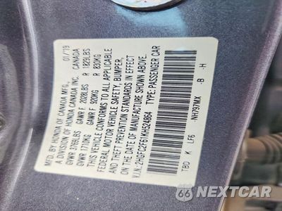 Zdjęcie 12 z 12 samochodu: 2019 HONDA CIVIC LX VIN:2HGFC2F61KH524864 - miniatura