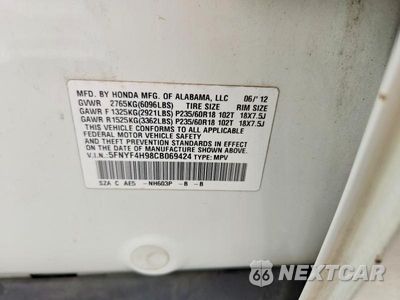 Zdjęcie 13 z 13 samochodu: 2012 HONDA PILOT TOURING VIN:5FNYF4H98CB069424 - miniatura