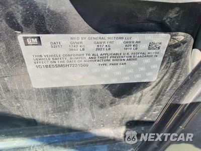 Zdjęcie 12 z 12 samochodu: 2017 CHEVROLET CRUZE LT VIN:1G1BE5SM5H7231589 - miniatura