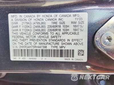 Zdjęcie 14 z 14 samochodu: 2024 HONDA CR-V EXL VIN:2HKRS4H75RH447398 - miniatura