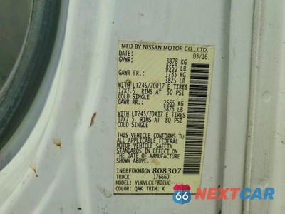 Zdjęcie 13 z 13 samochodu: 2016 NISSAN NV 1500 S VIN:1N6BF0KM8GN808307 - miniatura