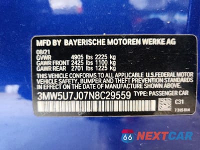 Zdjęcie 12 z 12 samochodu: 2022 BMW M340I VIN:3MW5U7J07N8C29559 - miniatura