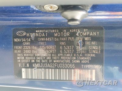 Zdjęcie 13 z 13 samochodu: 2015 HYUNDAI TUCSON SE VIN:KM8JU3AG2FU033066 - miniatura
