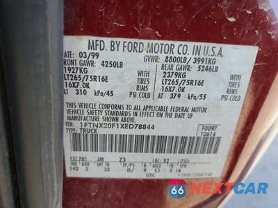 Zdjęcie 12 z 12 samochodu: 1999 FORD F250 SUPER DUTY VIN:1FTNX20F1XED78844 - miniatura