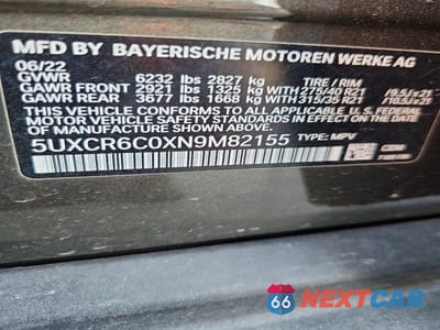 Zdjęcie 13 z 13 samochodu: 2022 BMW X5 XDRIVE40I VIN:5UXCR6C0XN9M82155 - miniatura