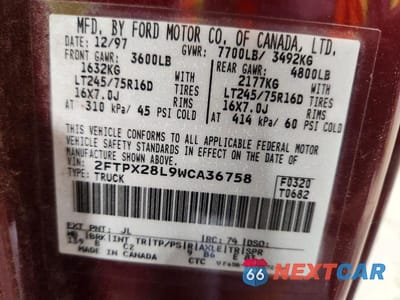 Zdjęcie 12 z 12 samochodu: 1998 FORD F250 VIN:2FTPX28L9WCA36758 - miniatura