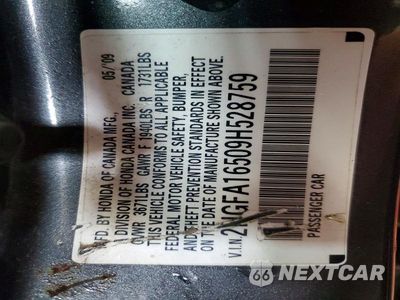 Zdjęcie 12 z 12 samochodu: 2009 HONDA CIVIC LX VIN:2HGFA16509H528759 - miniatura