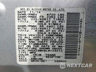 Zdjęcie 14 z 14 samochodu: 2020 NISSAN ROGUE S VIN:JN8AT2MV9LW124013 - miniatura