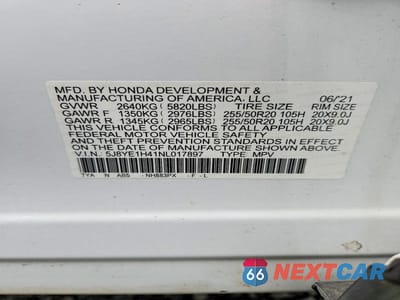 Zdjęcie 13 z 13 samochodu: 2022 ACURA MDX TECHNOLOGY VIN:5J8YE1H41NL017897 - miniatura