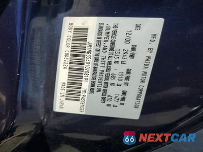 Zdjęcie 12 z 12 samochodu: 2001 MAZDA MX-5 MIATA BASE VIN:JM1NB353010208191 - miniatura
