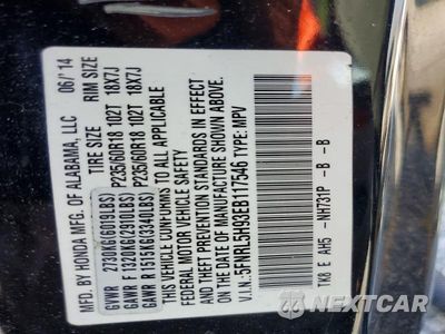 Zdjęcie 13 z 13 samochodu: 2014 HONDA ODYSSEY TOURING VIN:5FNRL5H93EB117546 - miniatura