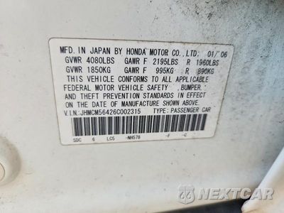 Zdjęcie 12 z 12 samochodu: 2006 HONDA ACCORD LX VIN:JHMCM56426C002315 - miniatura