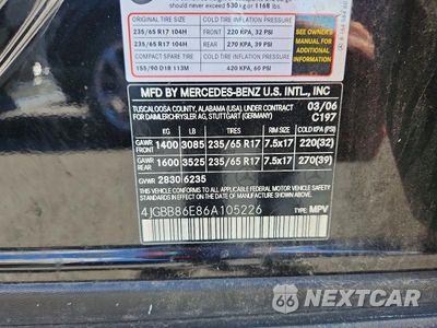 Zdjęcie 12 z 12 samochodu: 2006 MERCEDES-BENZ ML 350 VIN:4JGBB86E86A105226 - miniatura
