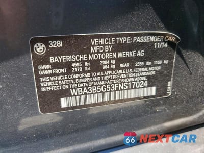 Zdjęcie 12 z 12 samochodu: 2015 BMW 328 XI SULEV VIN:WBA3B5G53FNS17024 - miniatura
