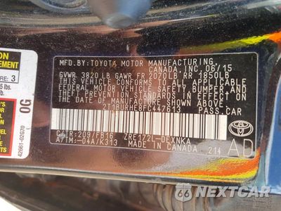 Zdjęcie 12 z 12 samochodu: 2015 TOYOTA COROLLA LE VIN:2T1BURHE8FC447613 - miniatura